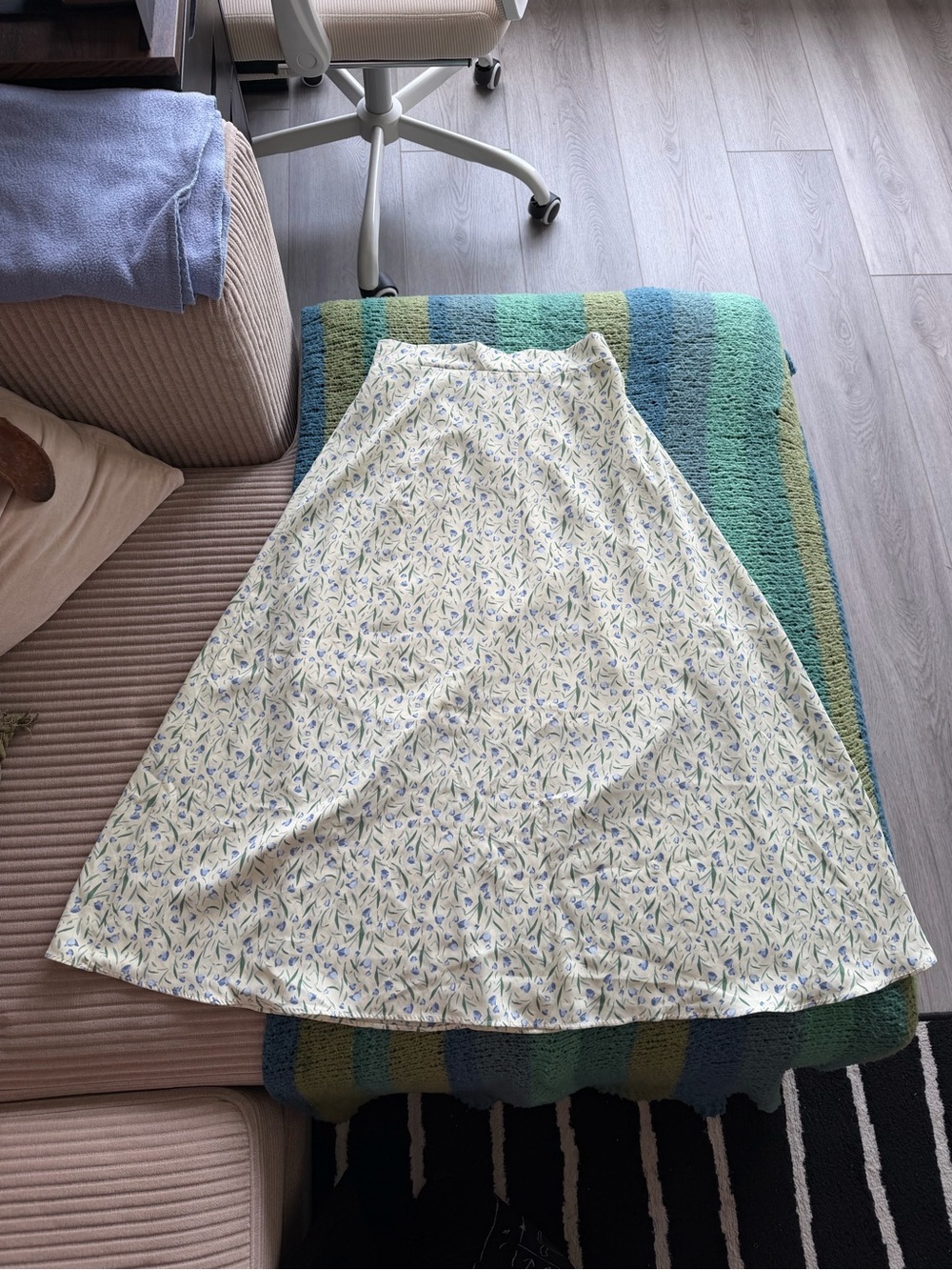 Floral A-Line Midi Skirt